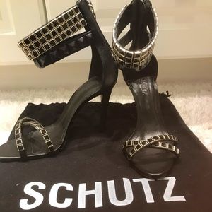 Black/Silver rockstud heels